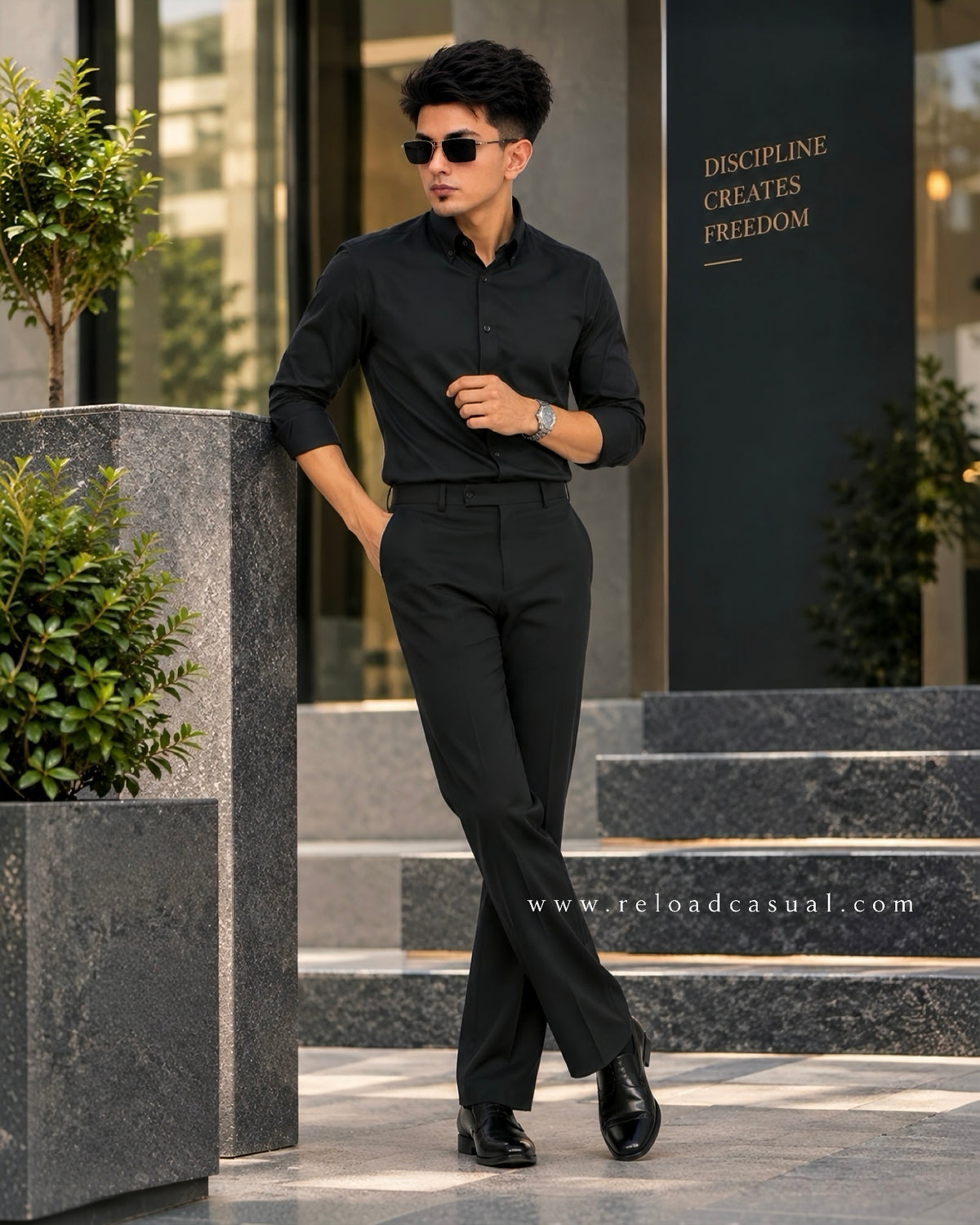 Soft Dobby Imp Shirt + Lachka Stretch Bootcut Pants