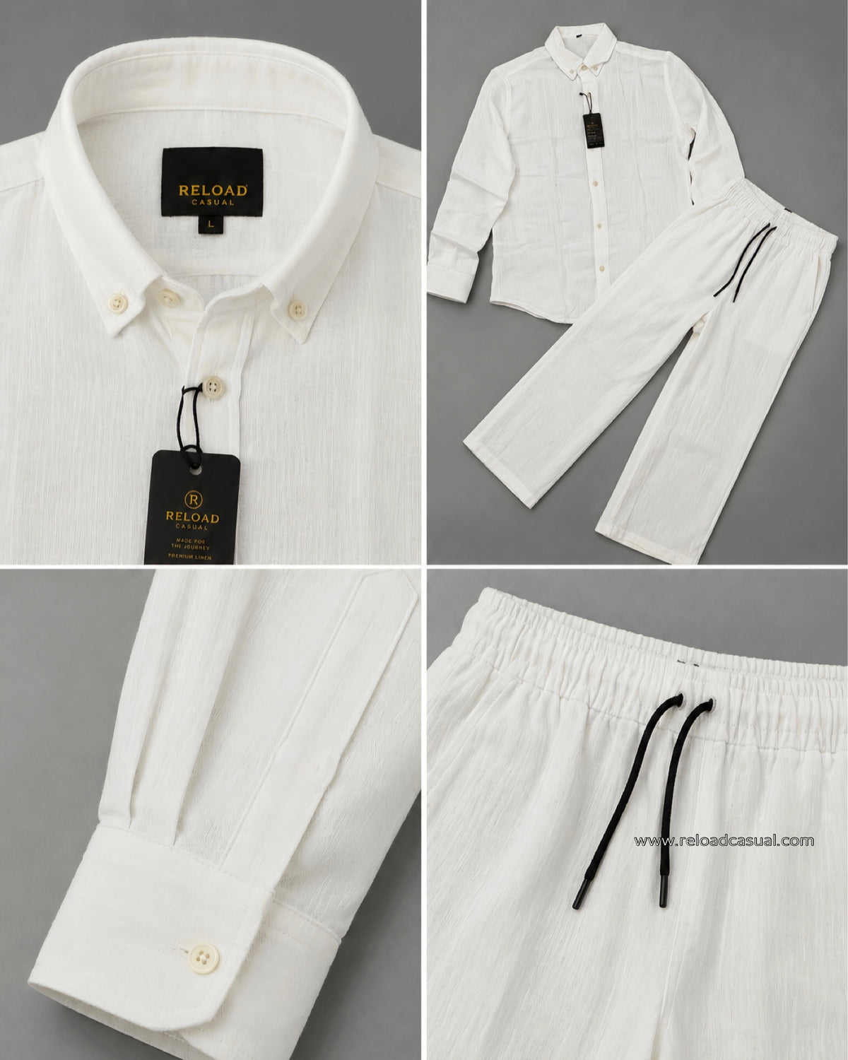 Khadi Linen Casual Summer Tracksuit Set