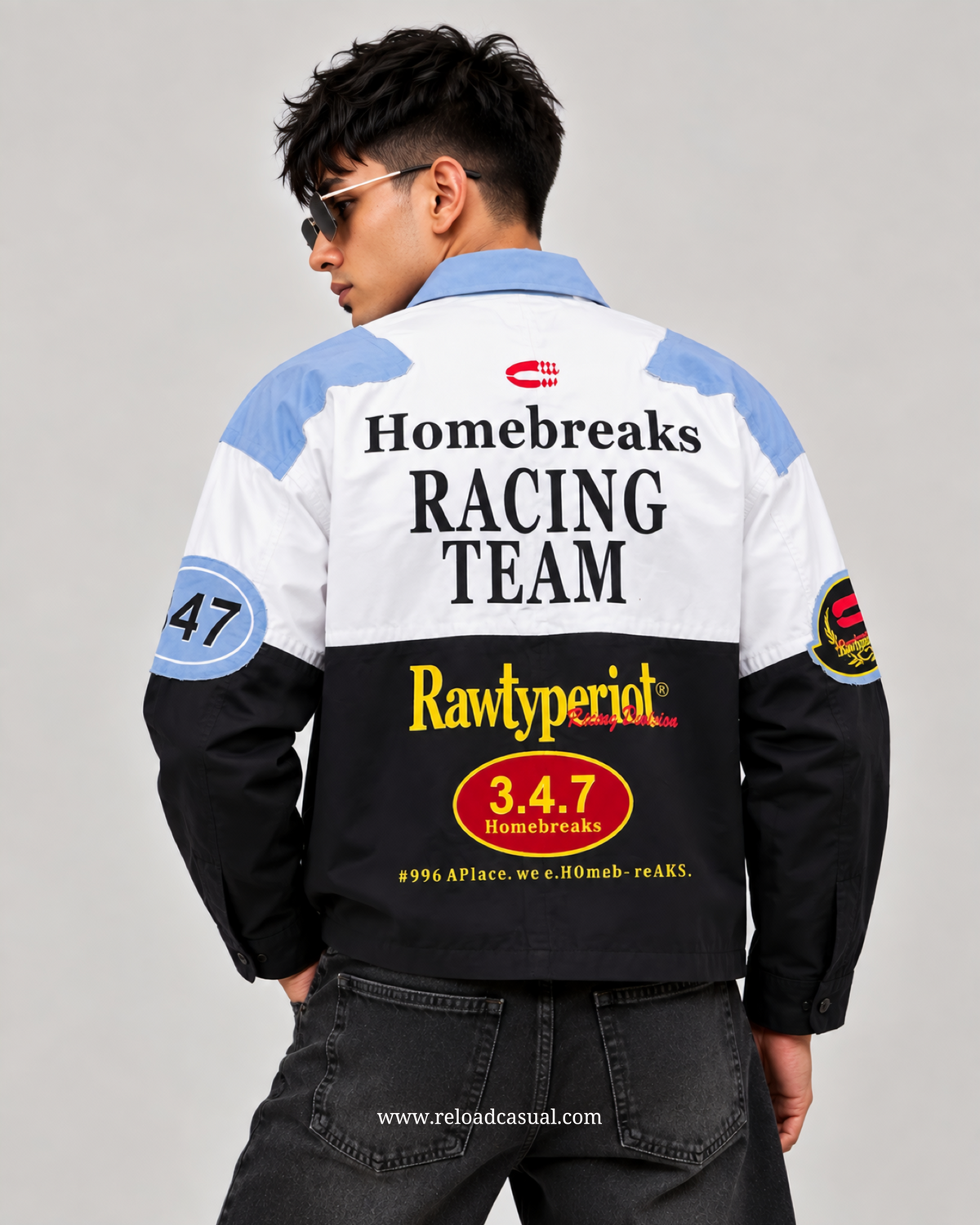 Racing 347 Denim Patch Boxy Zip Shirt