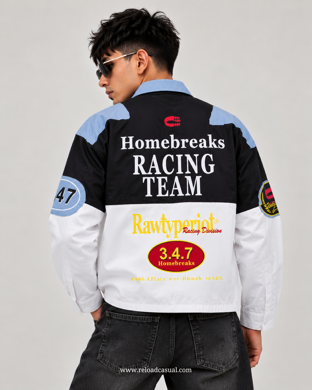 Racing 347 Denim Patch Boxy Zip Shirt
