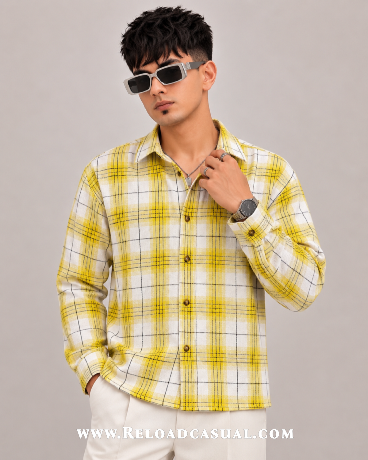 Brushed Boxy Fit Check Pattern Shirt