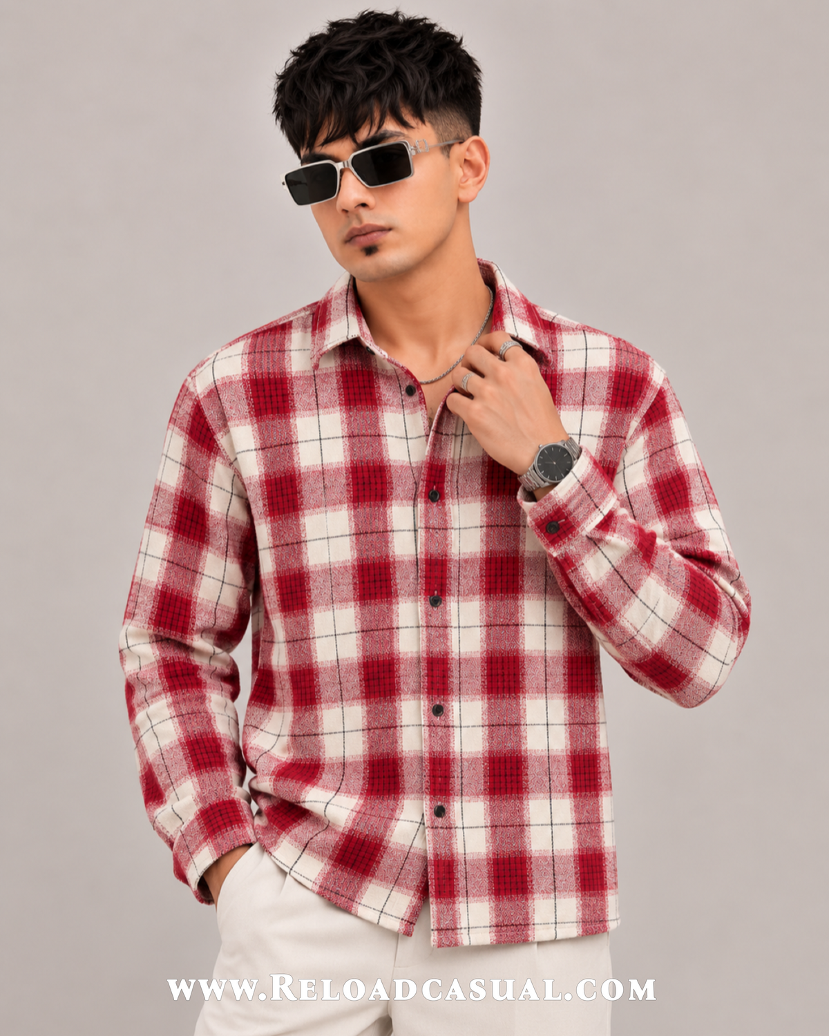 Brushed Boxy Fit Check Pattern Shirt
