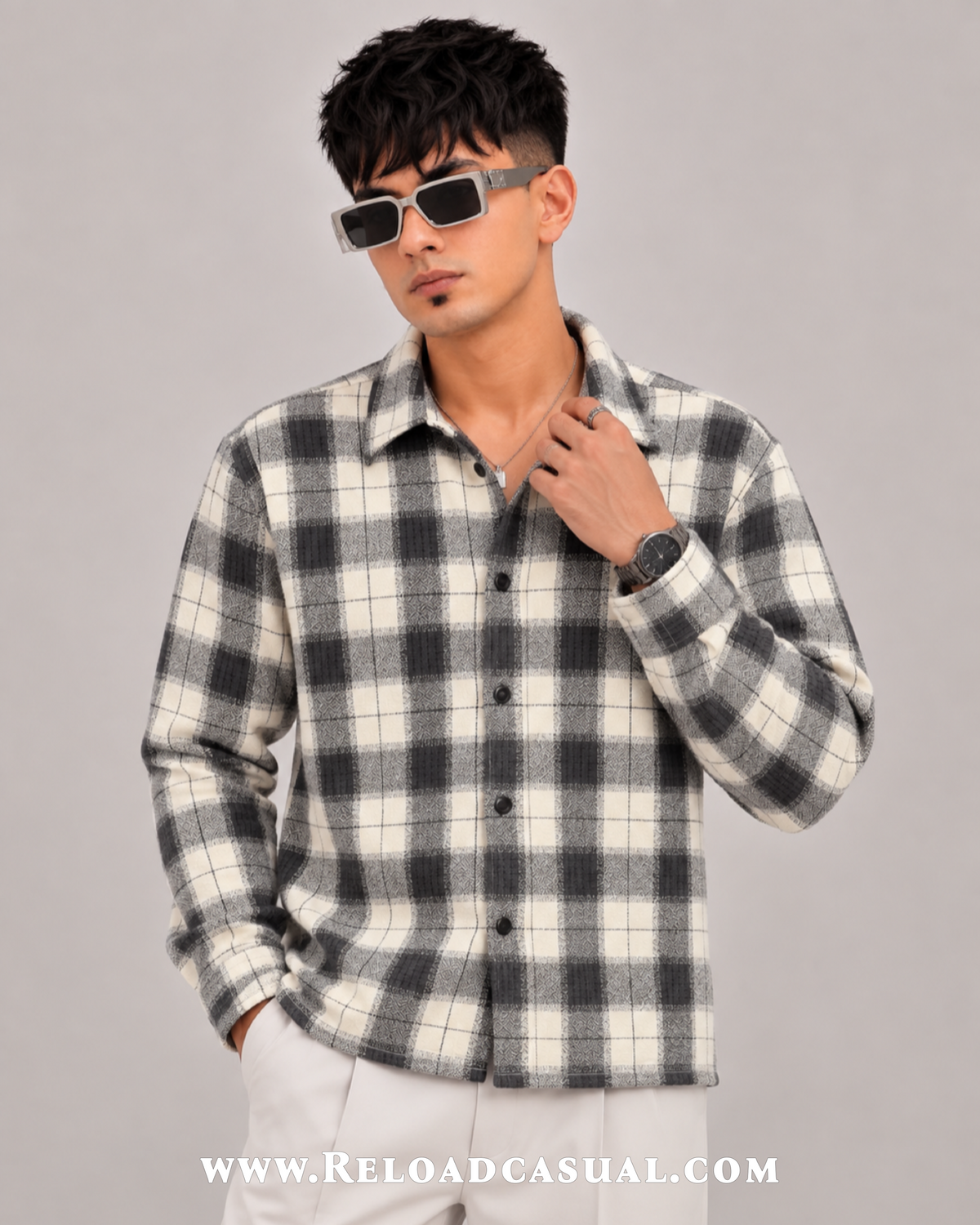 Brushed Boxy Fit Check Pattern Shirt