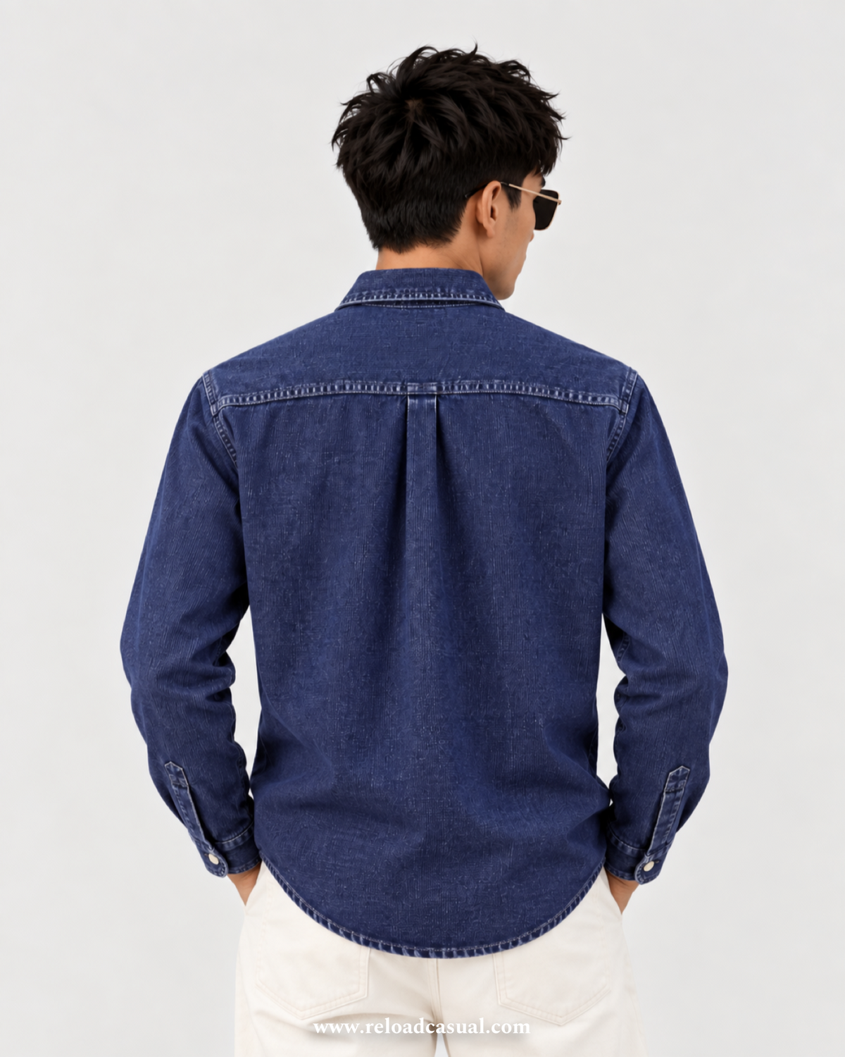Touch Button Denim Corduroy Shirt