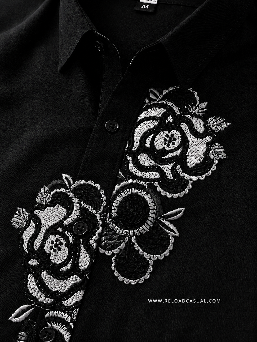 Rose Crest Embroidered Lachka Shirt