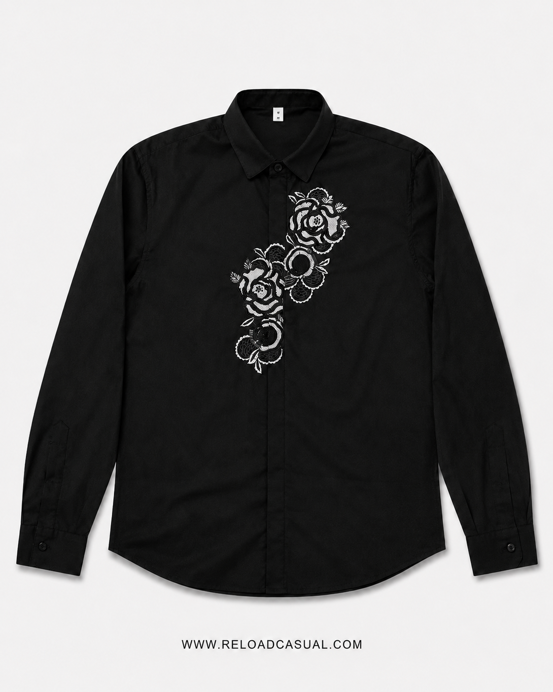 Rose Crest Embroidered Lachka Shirt