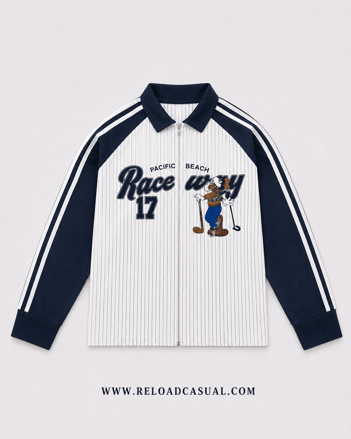 Raceway 17 Boxy Fit Full Zip Collar Shirt