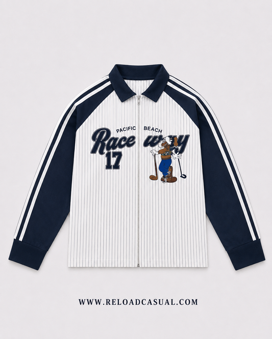 Raceway 17 Boxy Fit Full Zip Collar Shirt