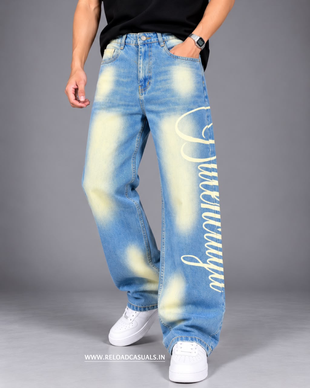 Men’s Modern Style Baggy Fit Denim Jeans