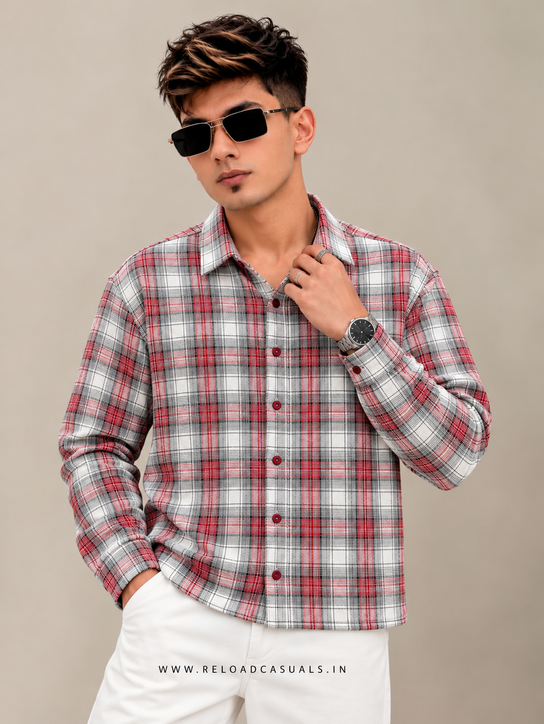 Shadow Grid Check Shirt