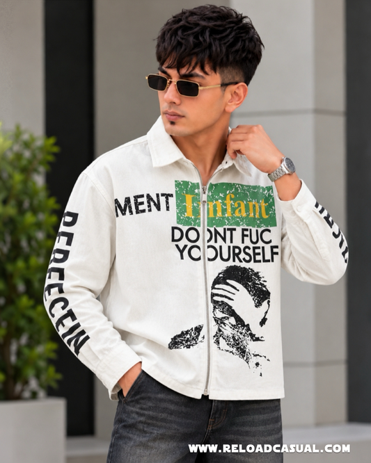 Imported Zipper Boxy Fit Shirt