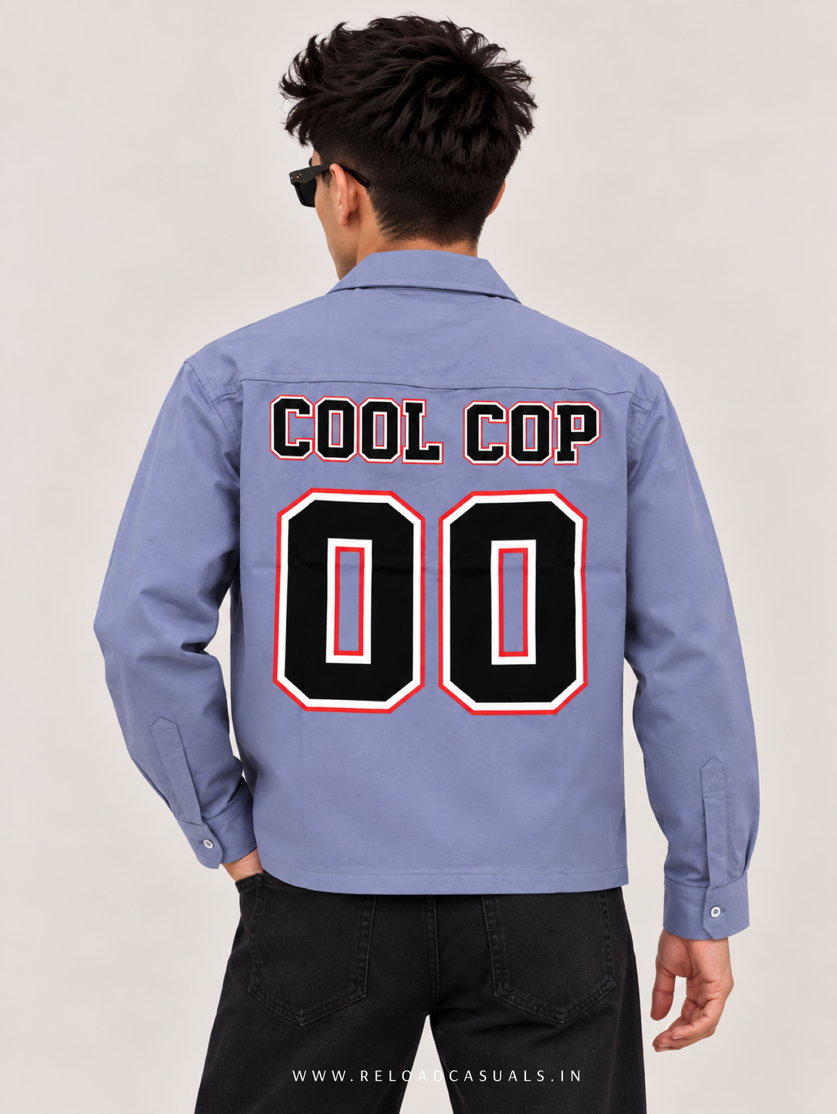 Plain Boxy Double Pocket Zipper Shirt