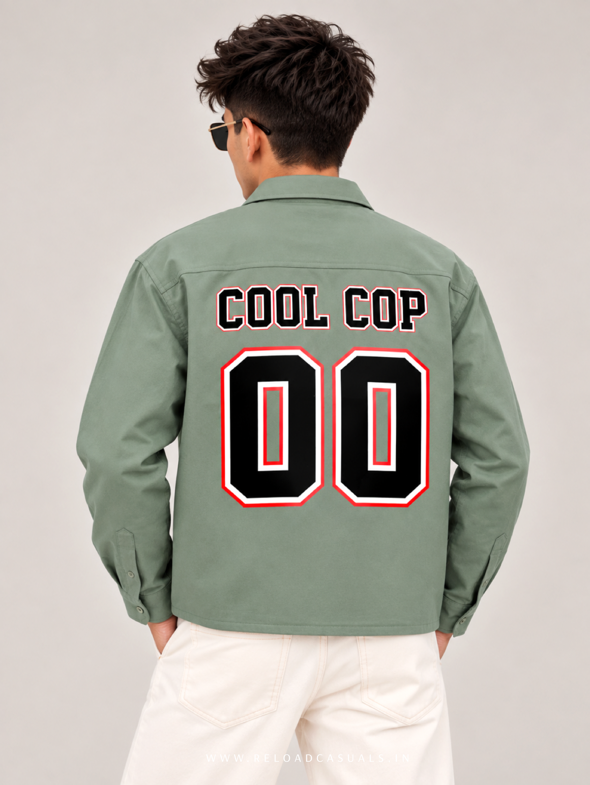 Plain Boxy Double Pocket Zipper Shirt