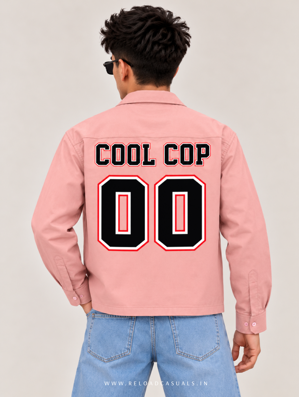 Plain Boxy Double Pocket Zipper Shirt