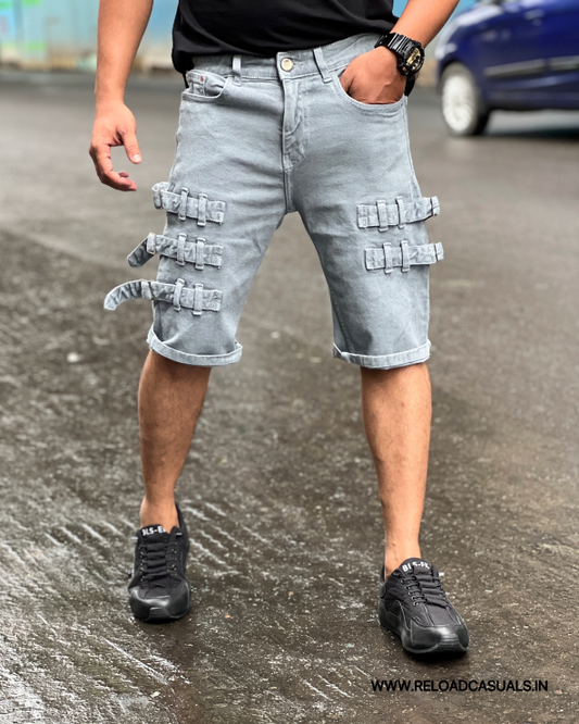 Denim Shorts - Grey