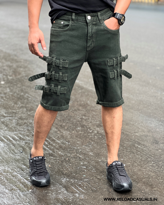 Denim Shorts - Dark Green