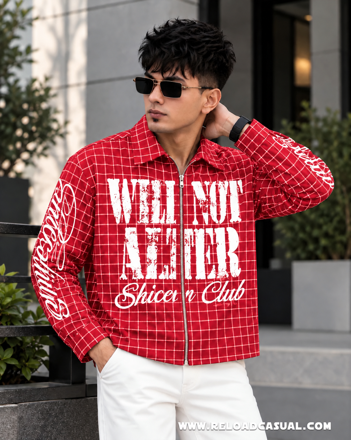 Street Rebel Graphic Check Zip Shirt