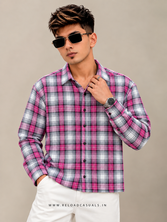 Shadow Grid Check Shirt