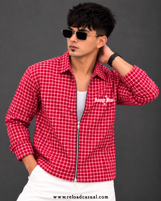 Savage Grid Zipper Shirt