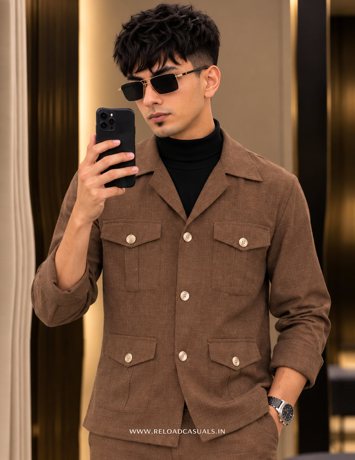 Linen Hunting Bootcut  3-Piece Co-ord Set