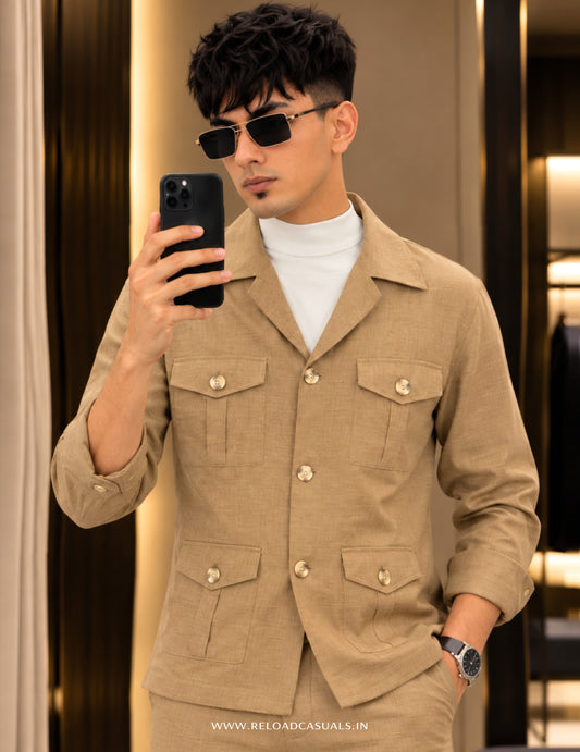 Linen Hunting Bootcut  3-Piece Co-ord Set