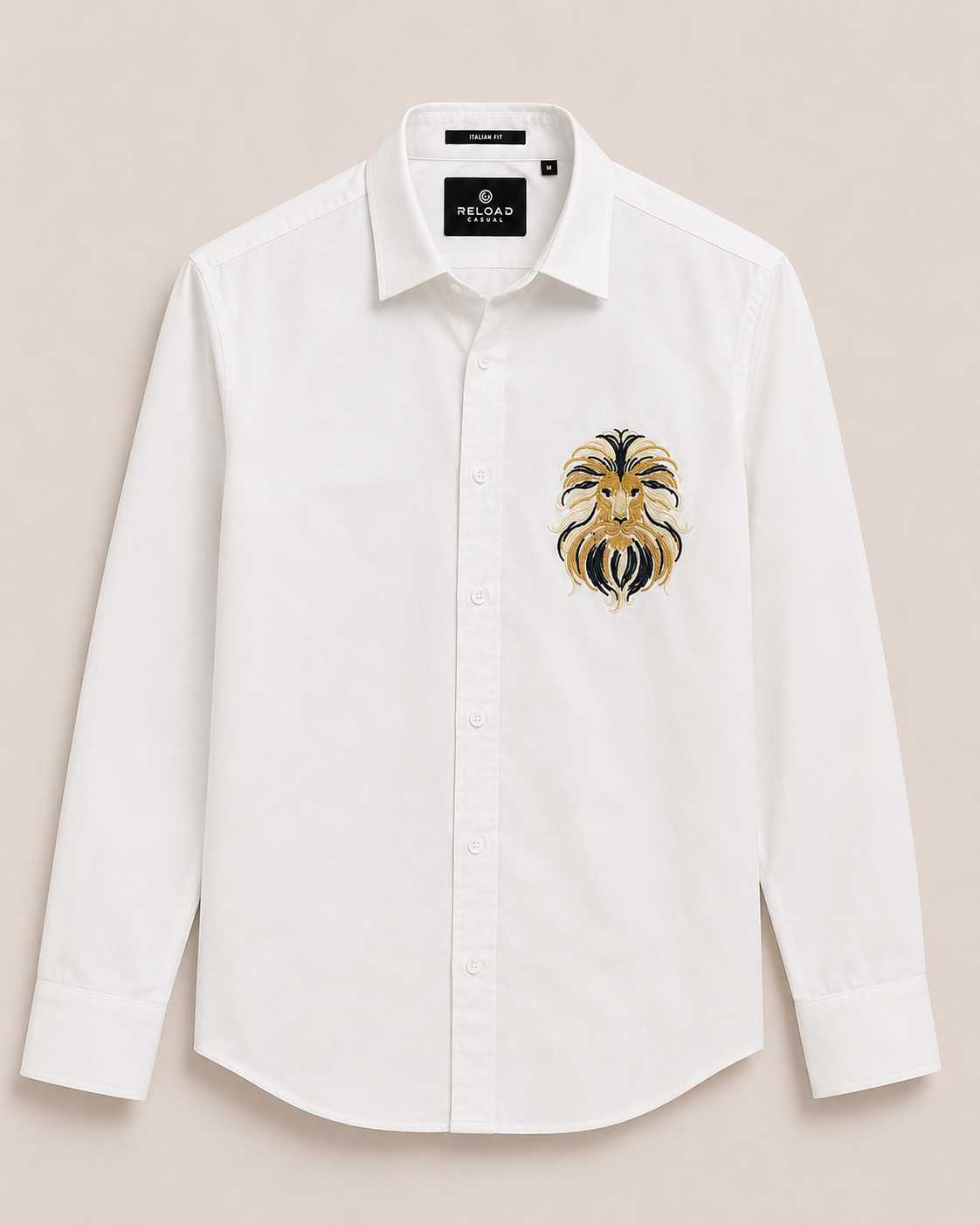 Lion Design Embroidered Shirt