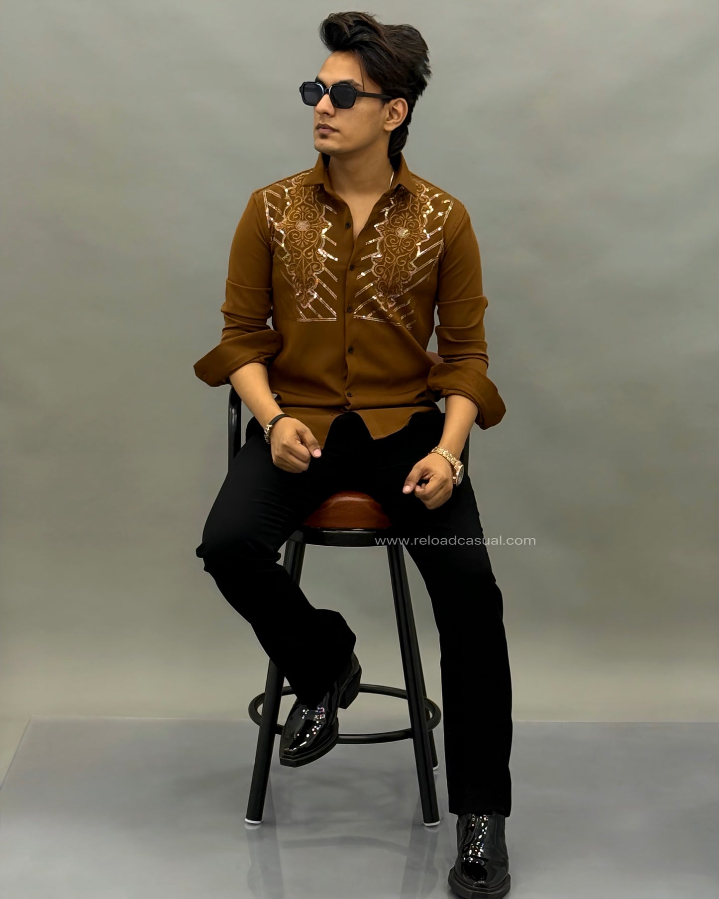 Stylish Lachka Floral Hand Work Designer Shirt
