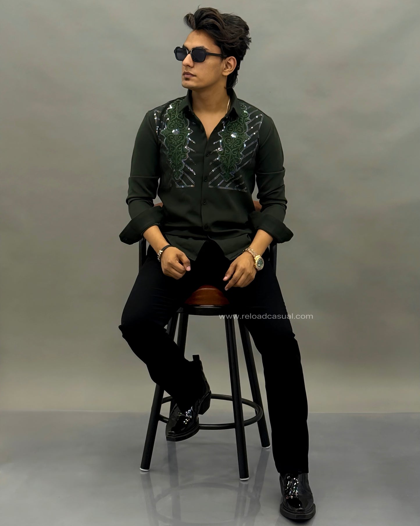 Stylish Lachka Floral Hand Work Designer Shirt