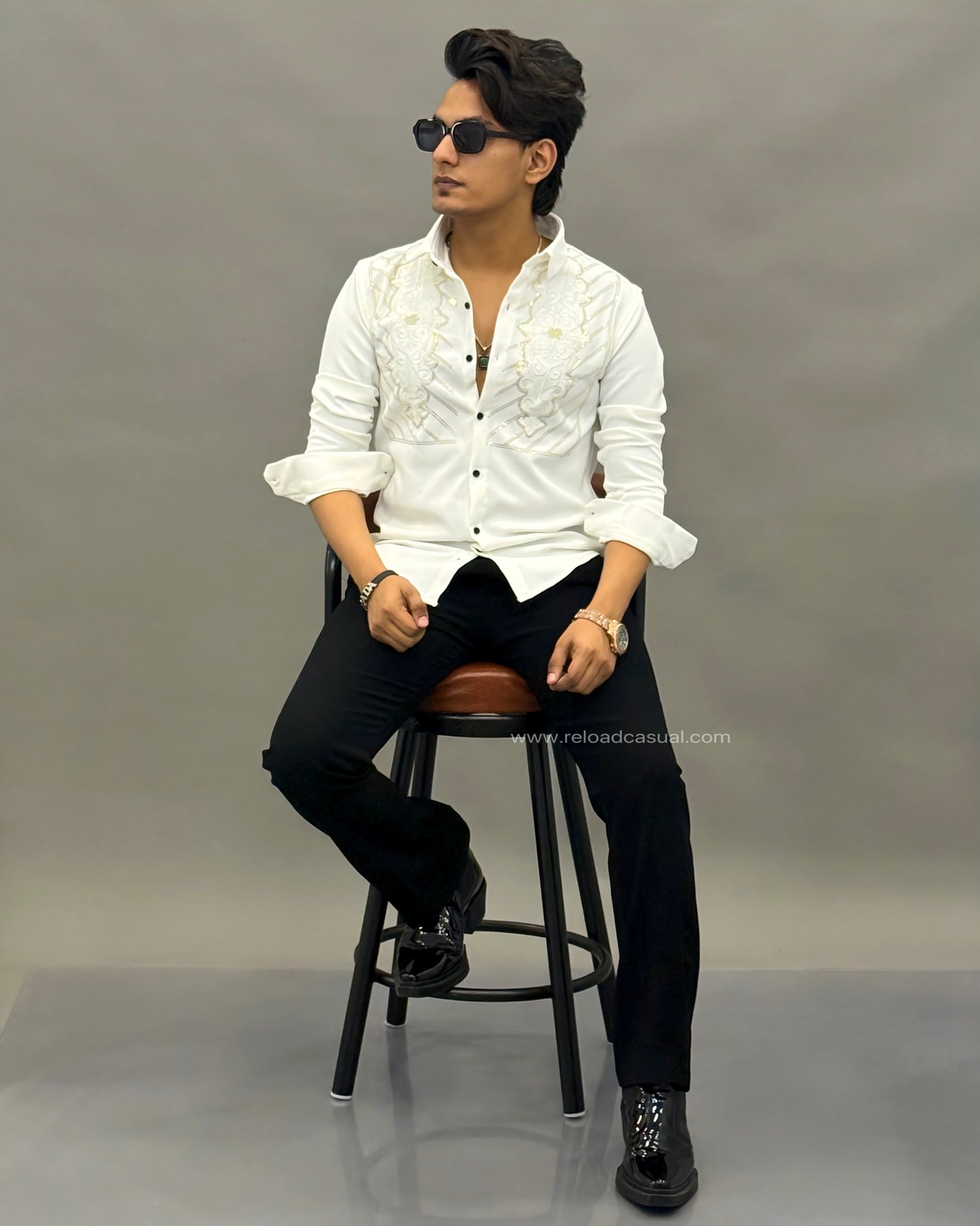 Stylish Lachka Floral Hand Work Designer Shirt