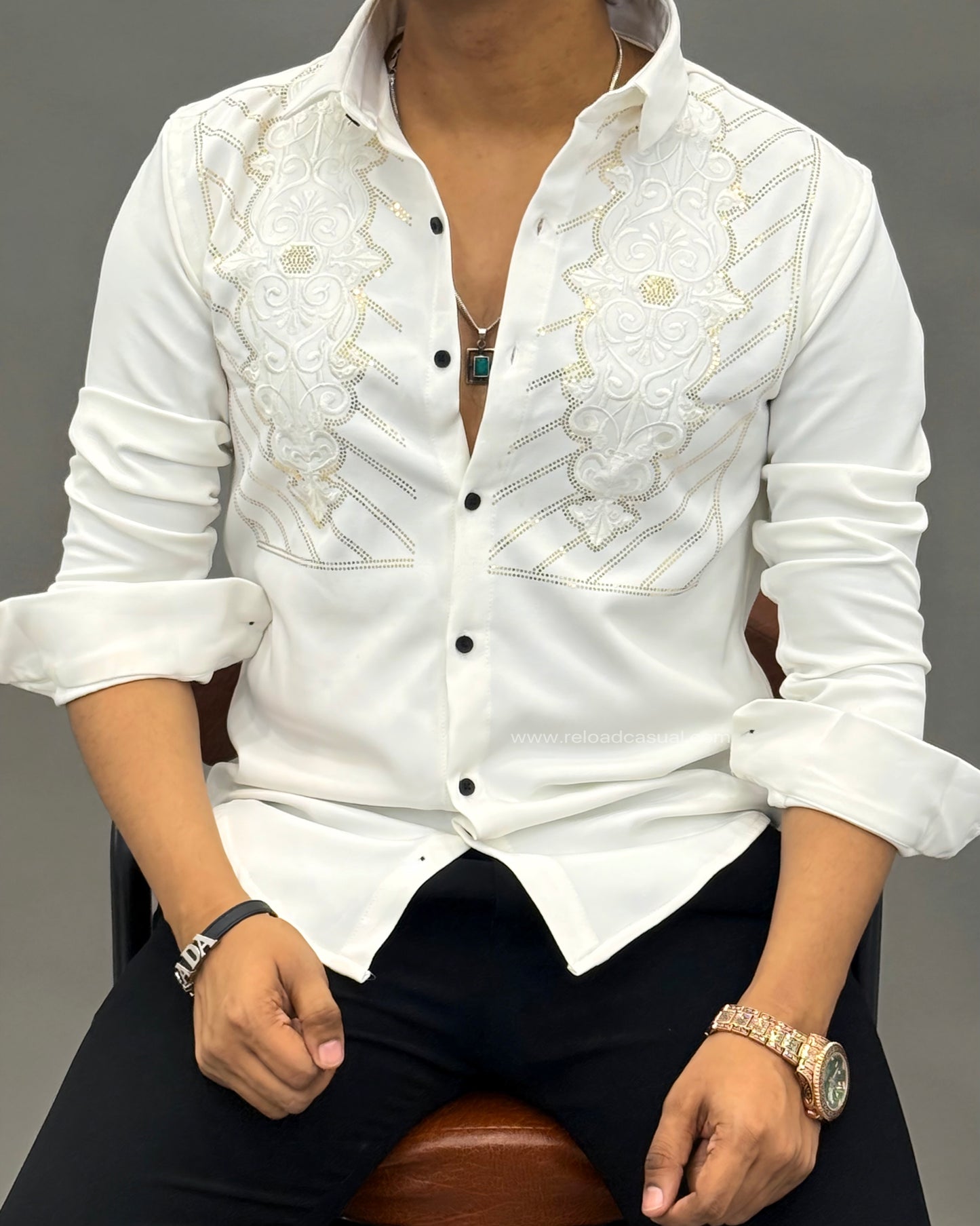Stylish Lachka Floral Hand Work Designer Shirt