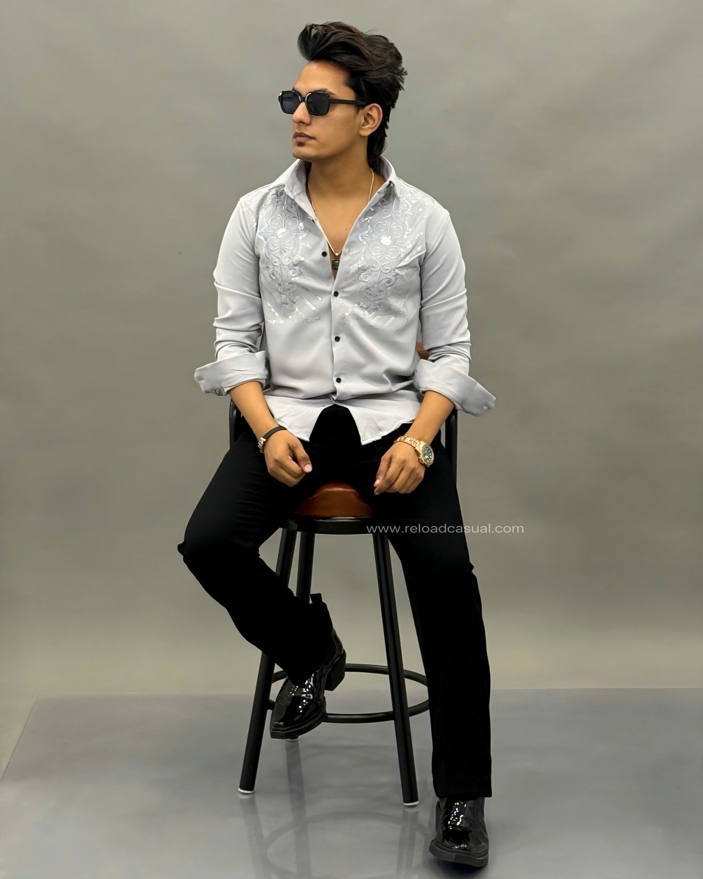 Stylish Lachka Floral Hand Work Designer Shirt