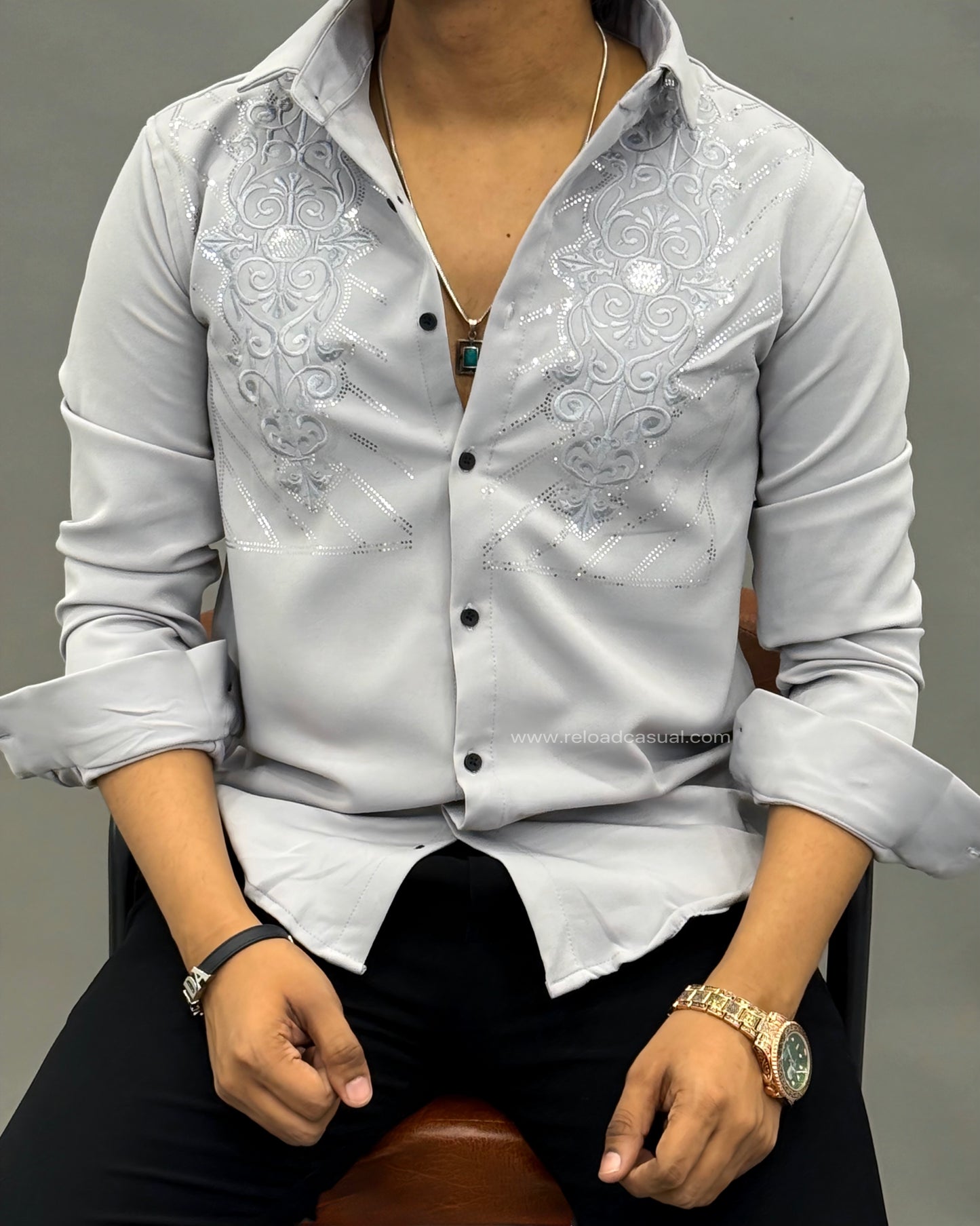Stylish Lachka Floral Hand Work Designer Shirt