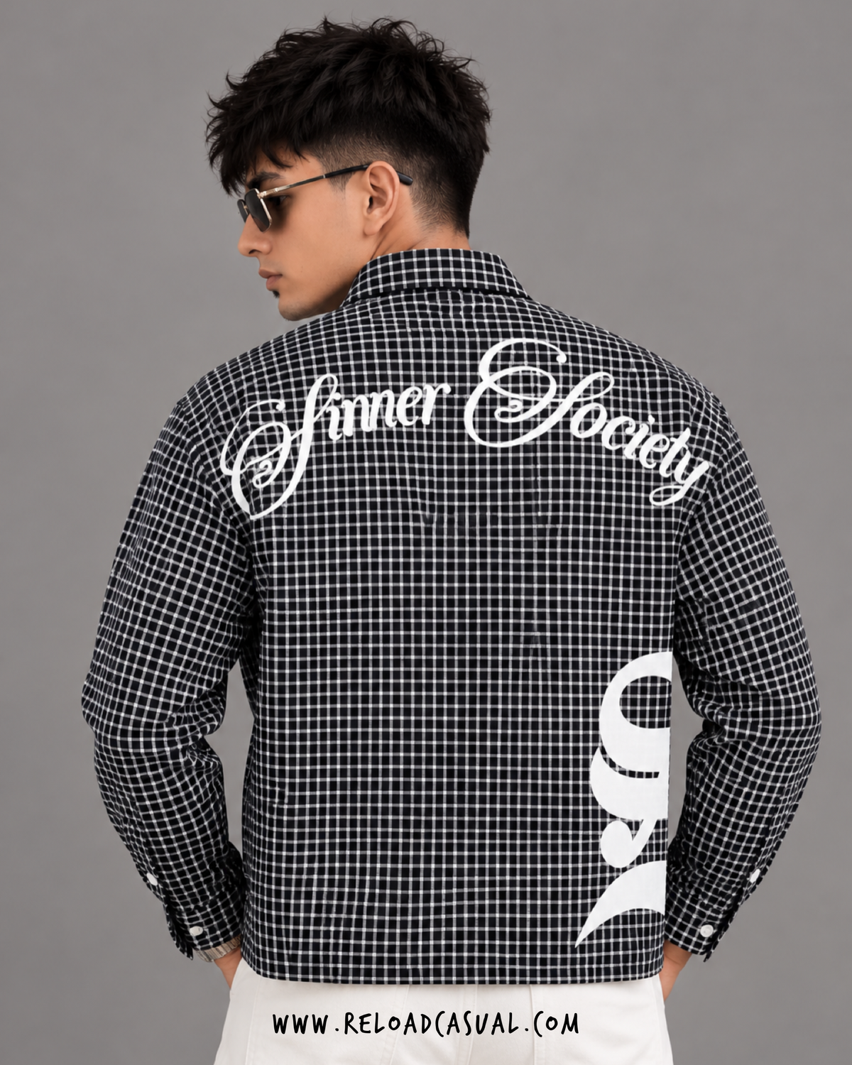 Saint Club Check Boxy Zip Shirt
