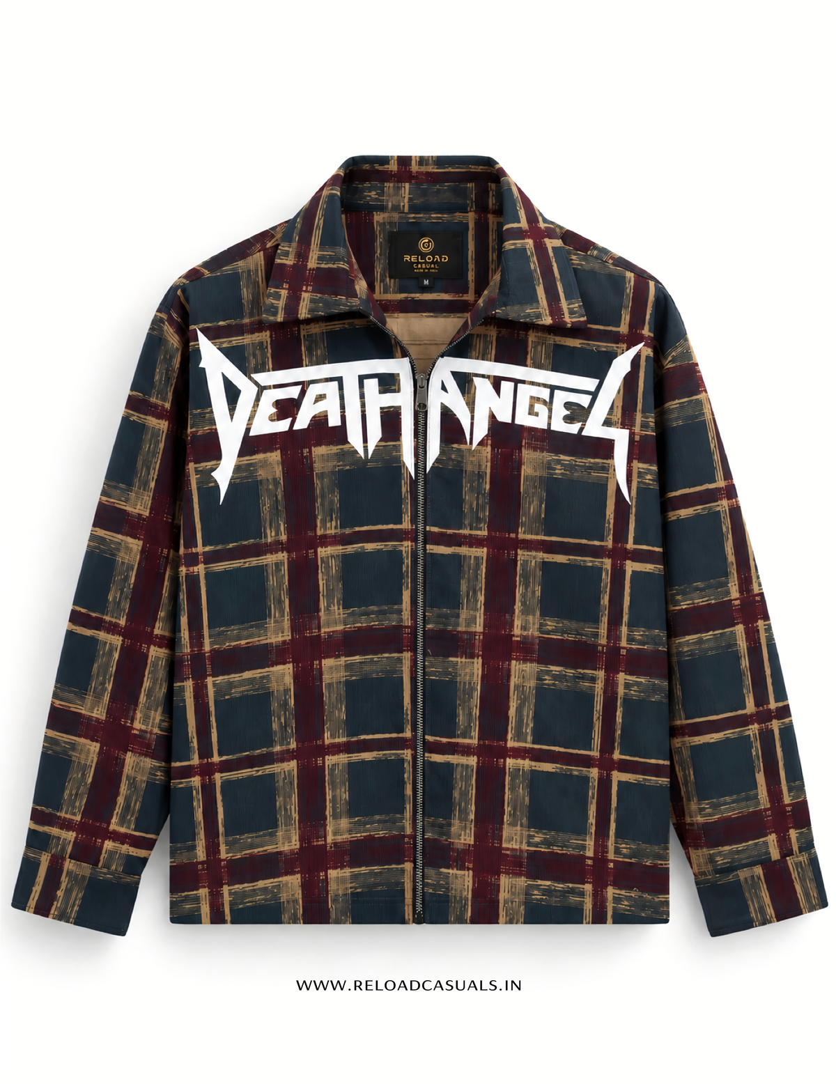 Men’s Corduroy Checks Zip-Up Shirt