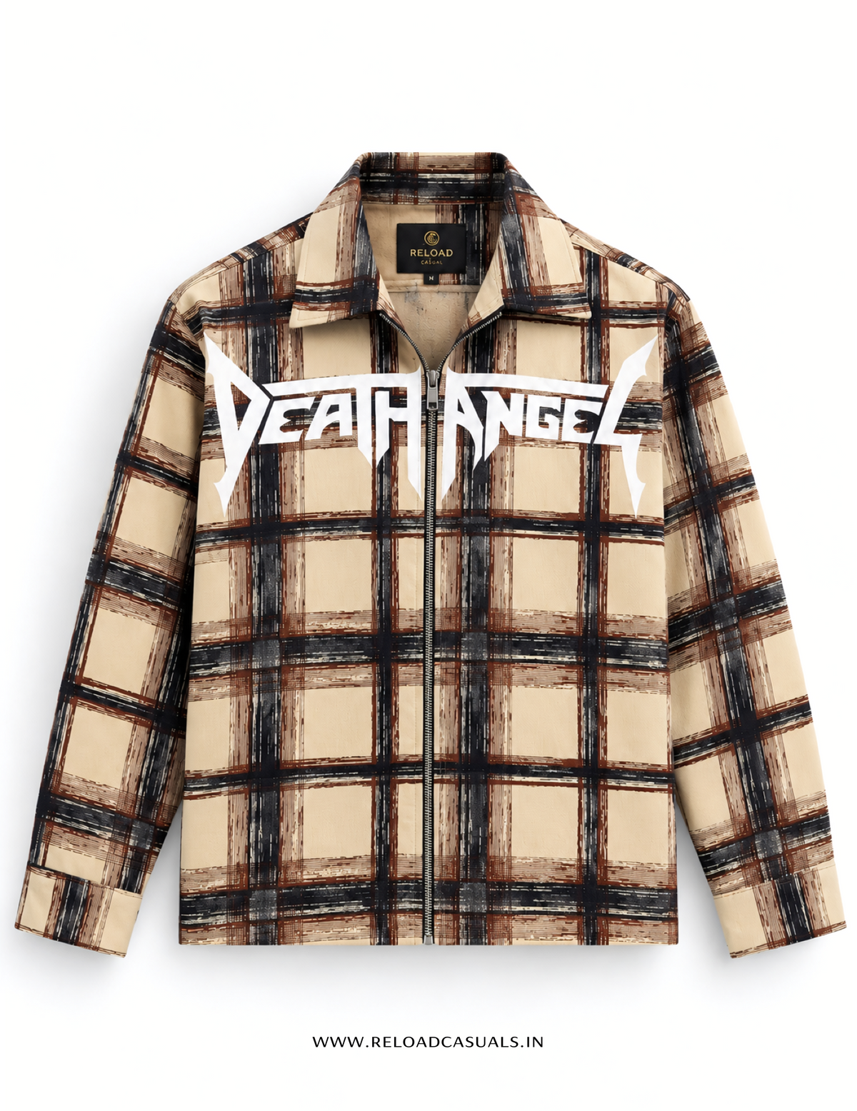 Men’s Corduroy Checks Zip-Up Shirt