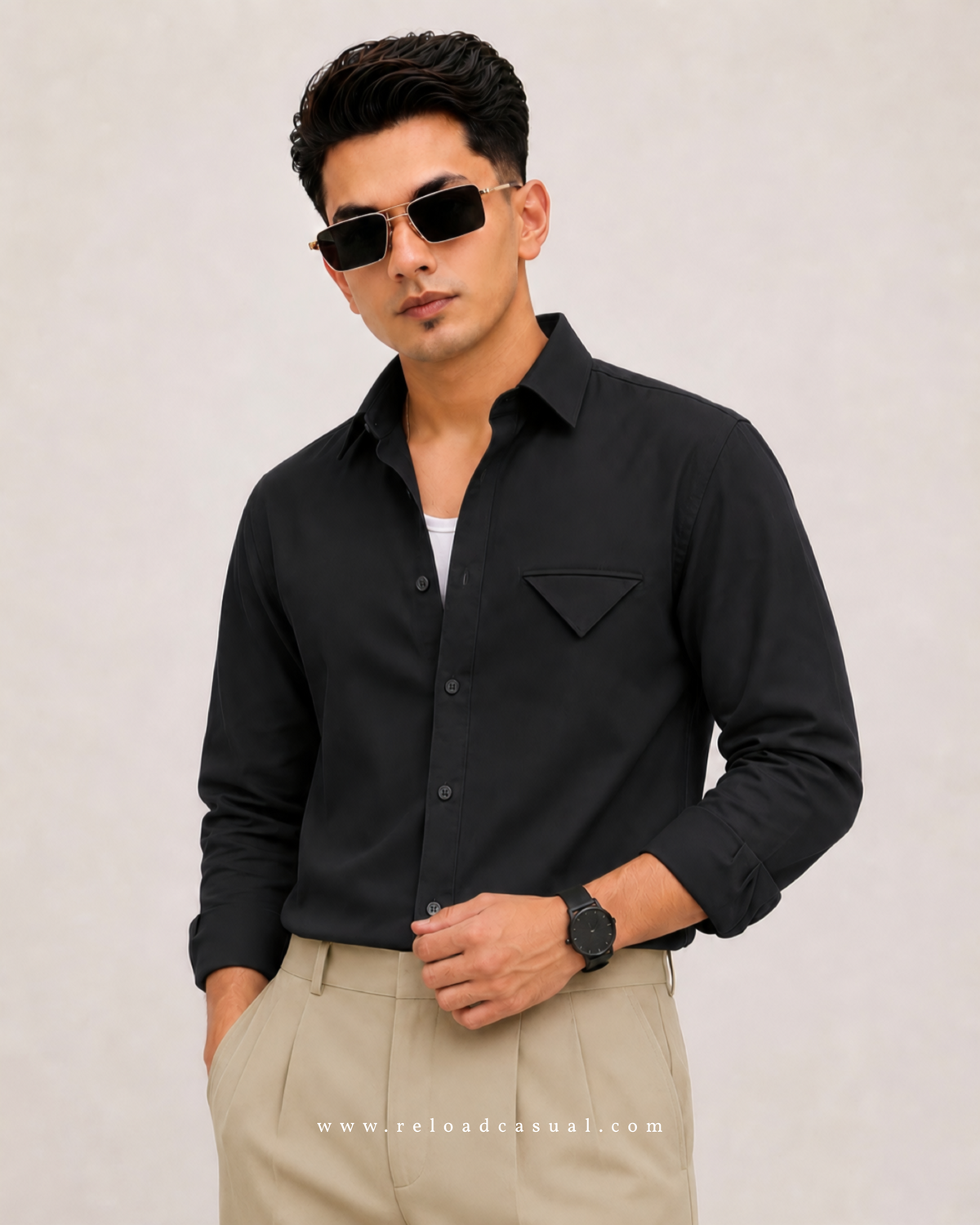 Single Flap Pocket Boxy Fit Shirt