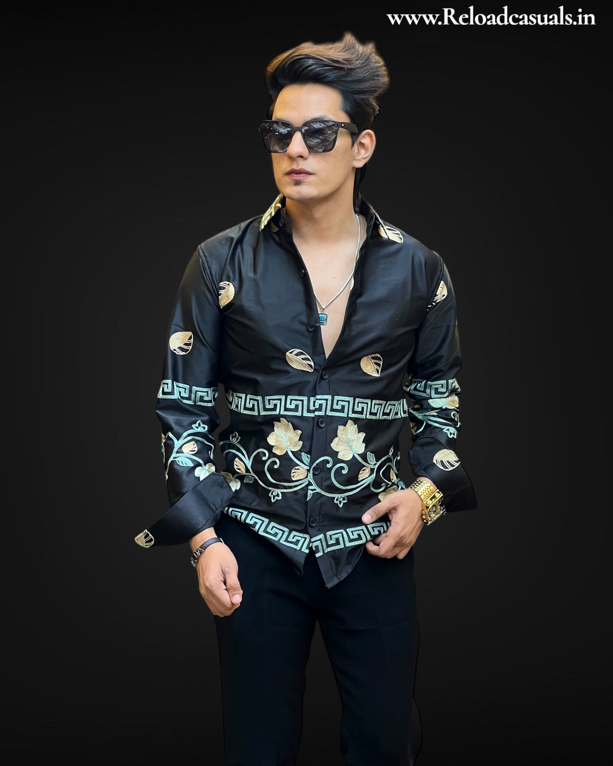 Opulence Crest Ornate Embroidered Shirt