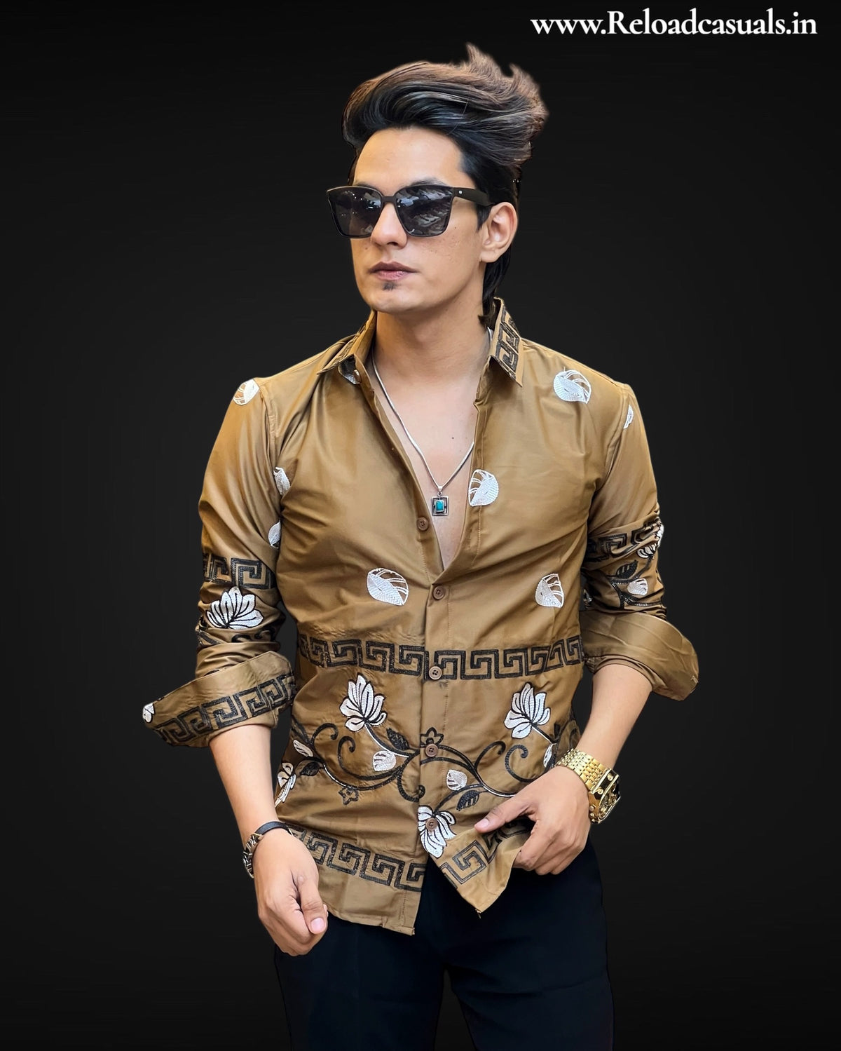 Opulence Crest Ornate Embroidered Shirt