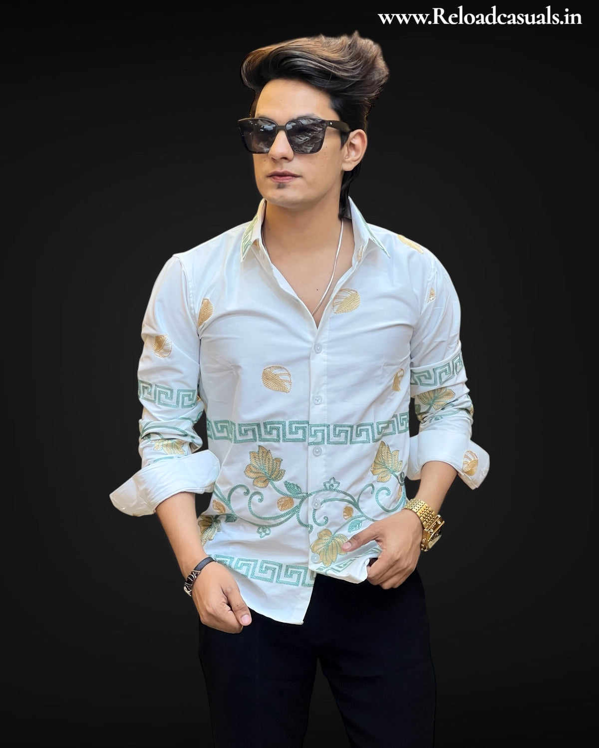 Opulence Crest Ornate Embroidered Shirt