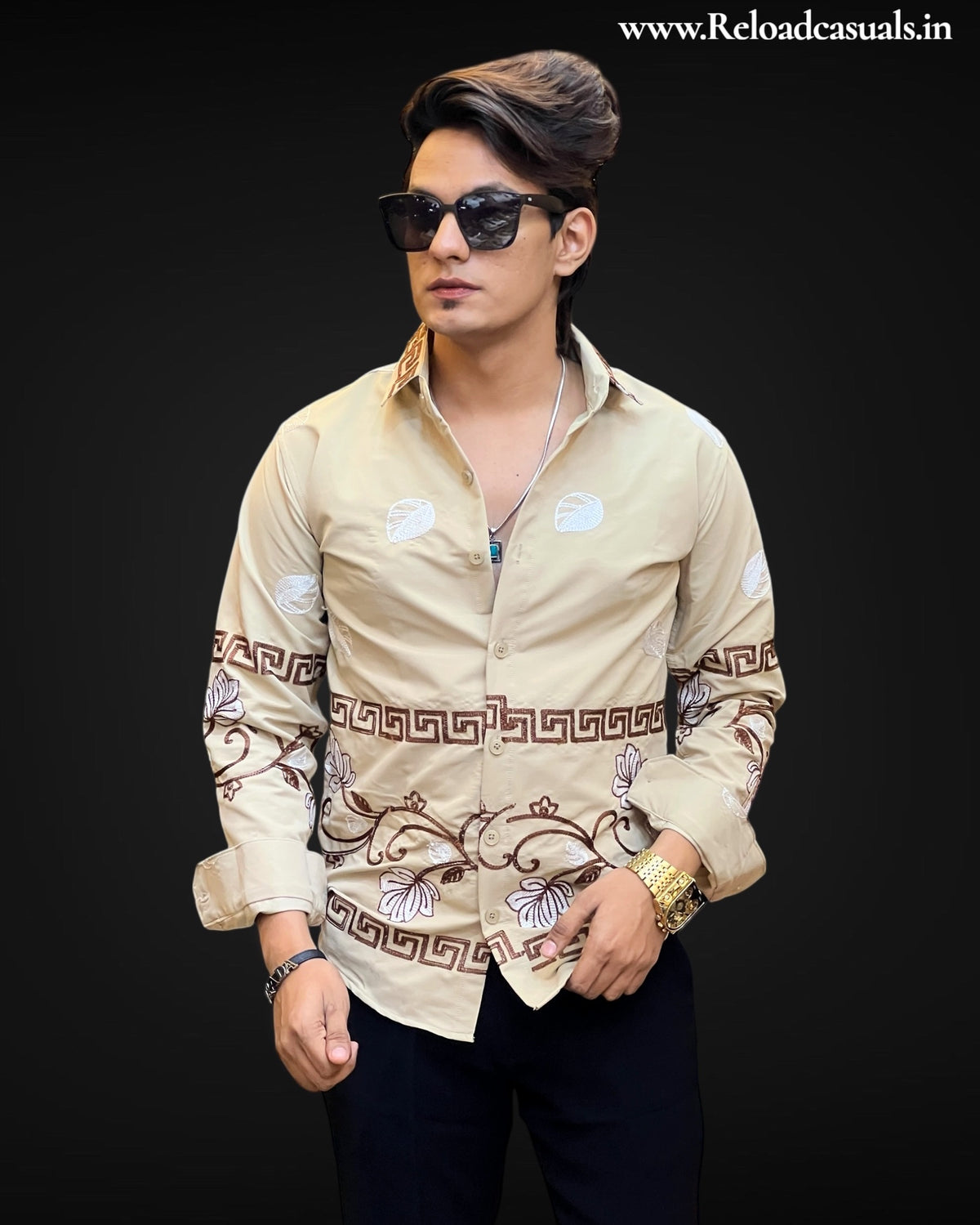 Opulence Crest Ornate Embroidered Shirt