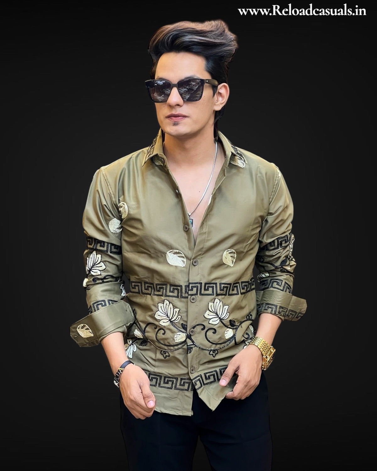 Opulence Crest Ornate Embroidered Shirt