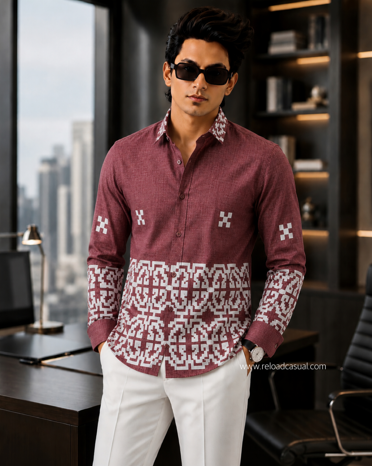 Regal Thread Maze Linen Shirt