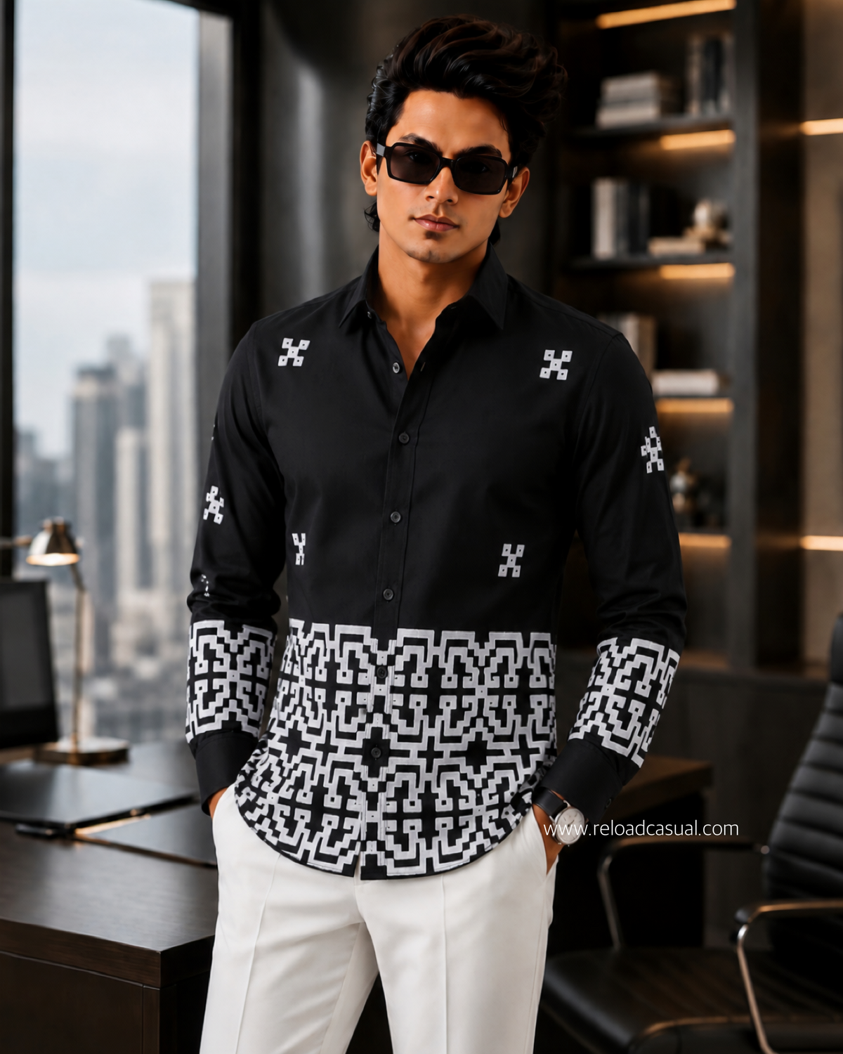 Regal Thread Maze Linen Shirt