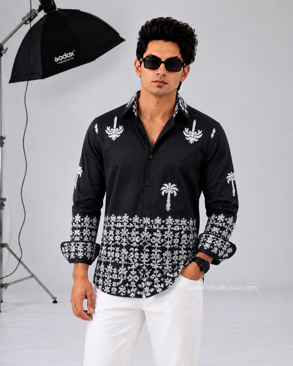 Tropical Elegance Embroidered Linen Shirts