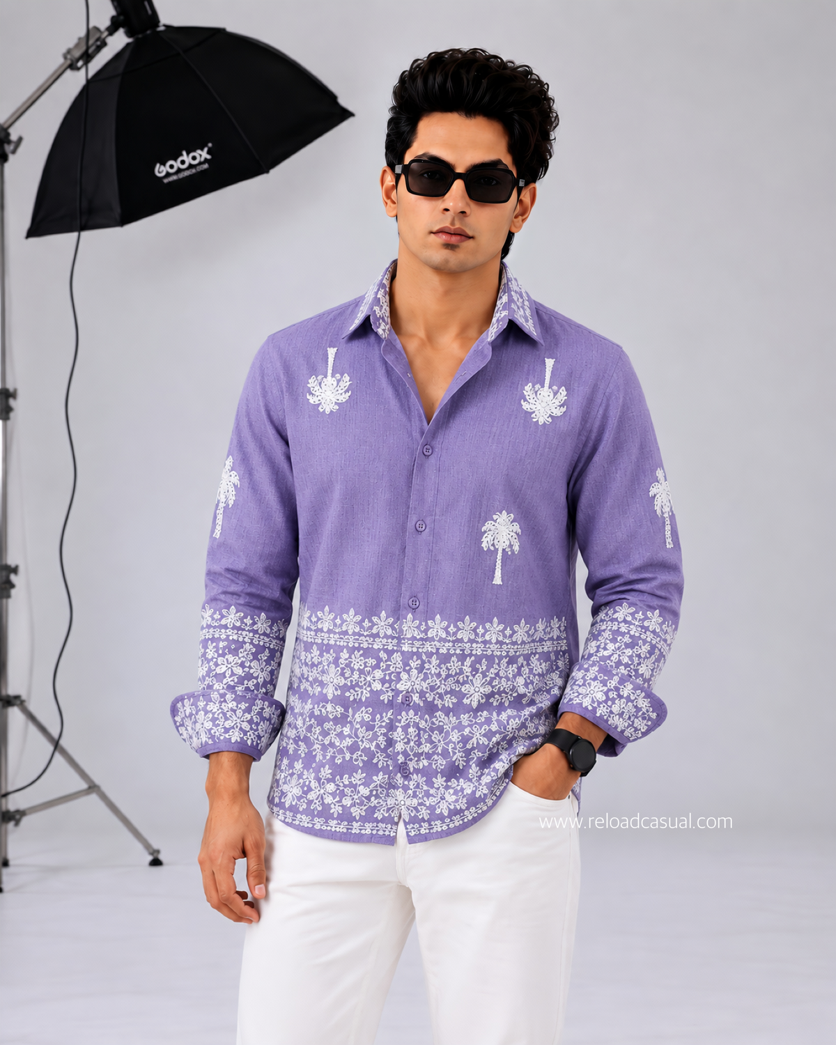 Tropical Elegance Embroidered Linen Shirts