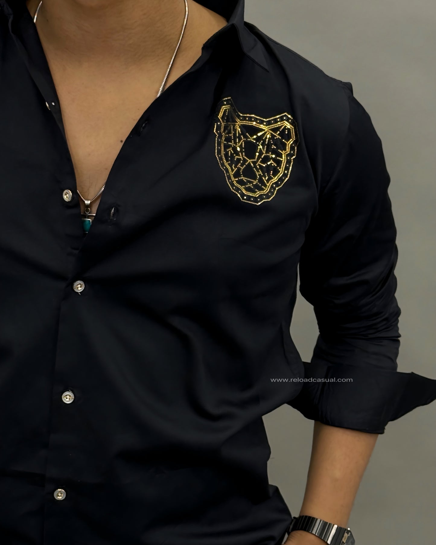 Panthar Crystal Conture Shirt