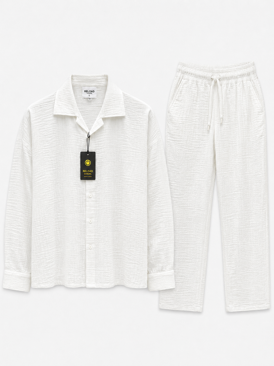 Men`s Summer Boxy Fit Waffle Tracksuit Set