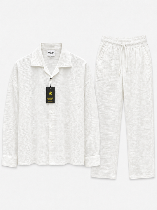 Men`s Summer Boxy Fit Waffle Tracksuit Set