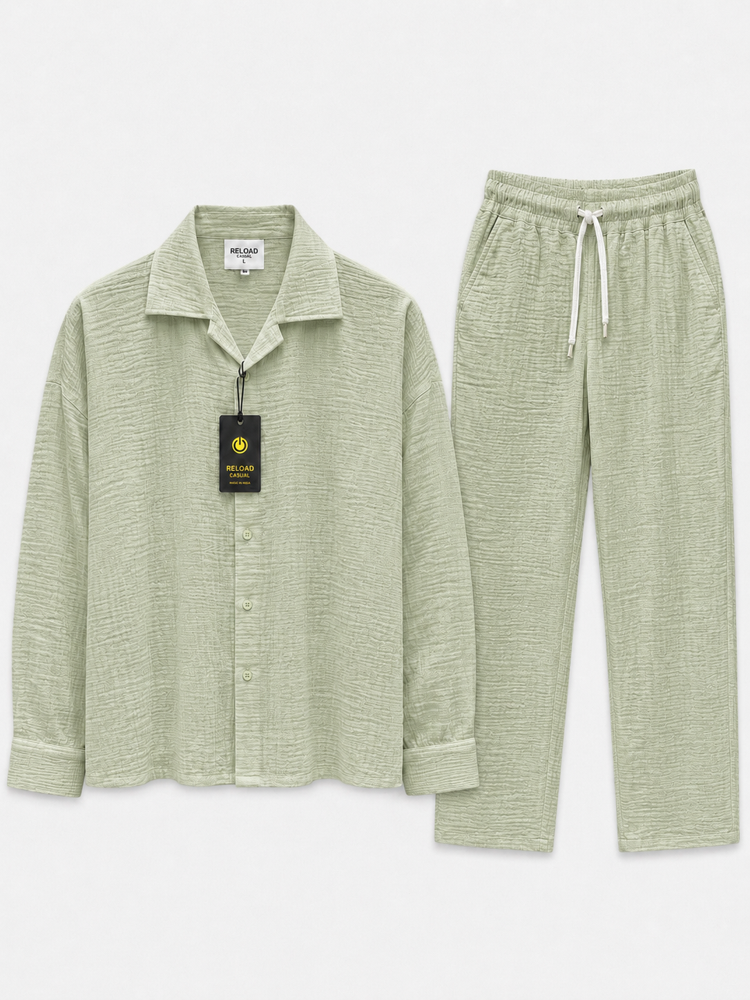 Men`s Summer Boxy Fit Waffle Tracksuit Set