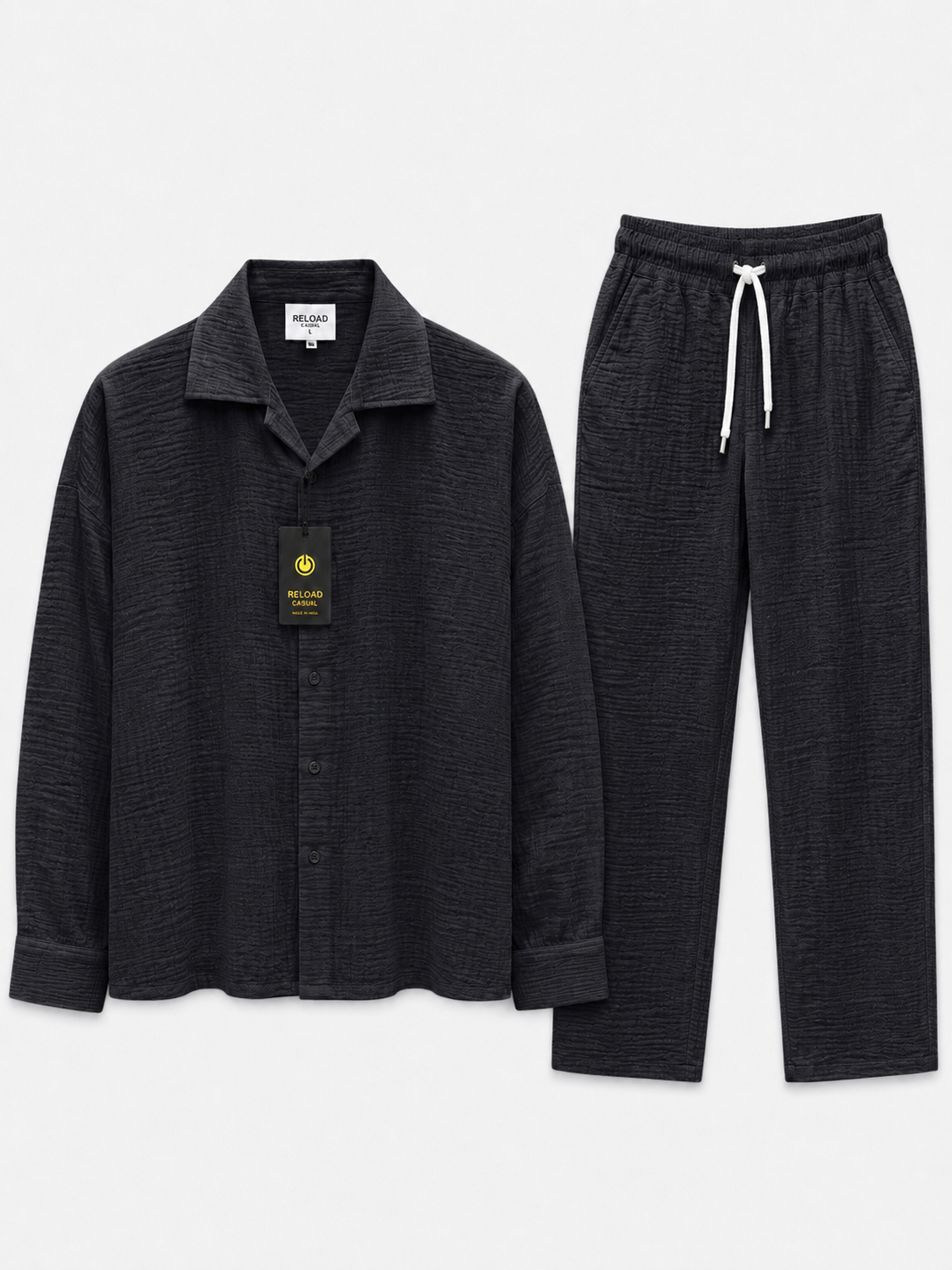 Men`s Summer Boxy Fit Waffle Tracksuit Set